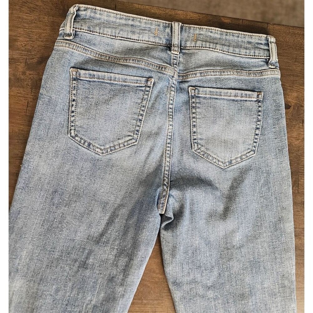 Eunina Clara High‎ Rise Skinny Crop Jeans Size 7 Distressed Light Wash - Picture 3 of 9